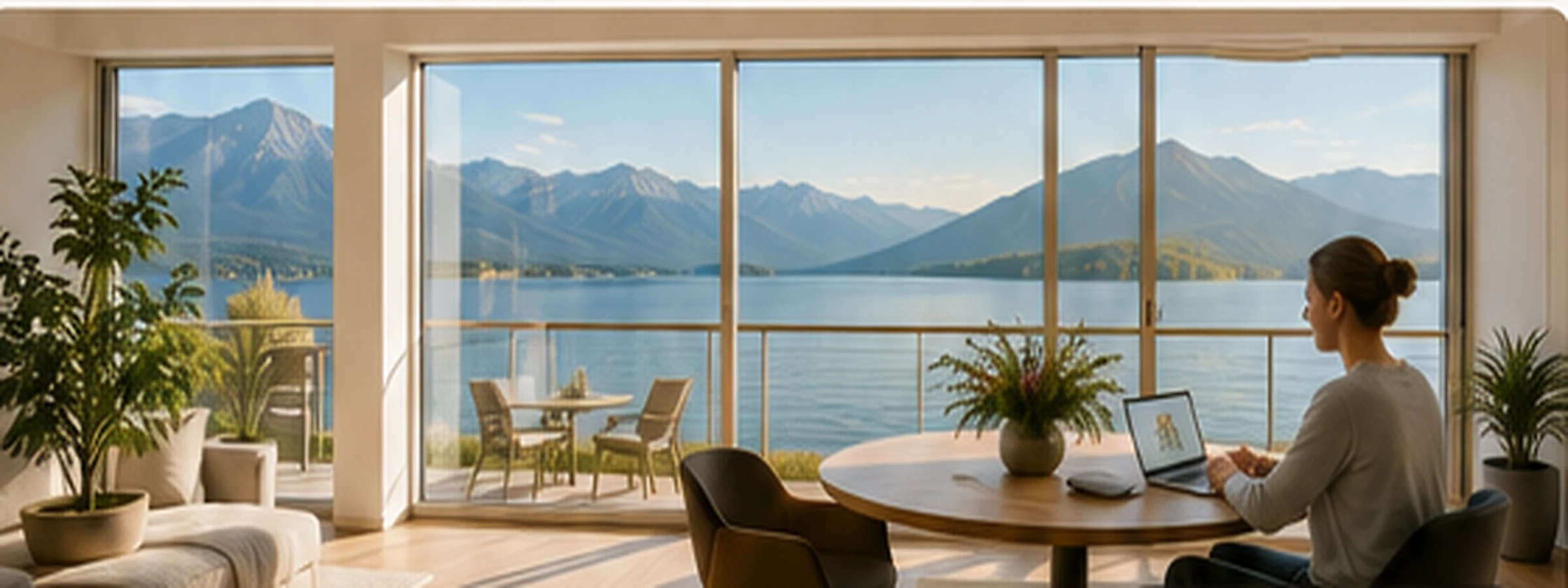 Helle moderne Wohnung mit Seeblick